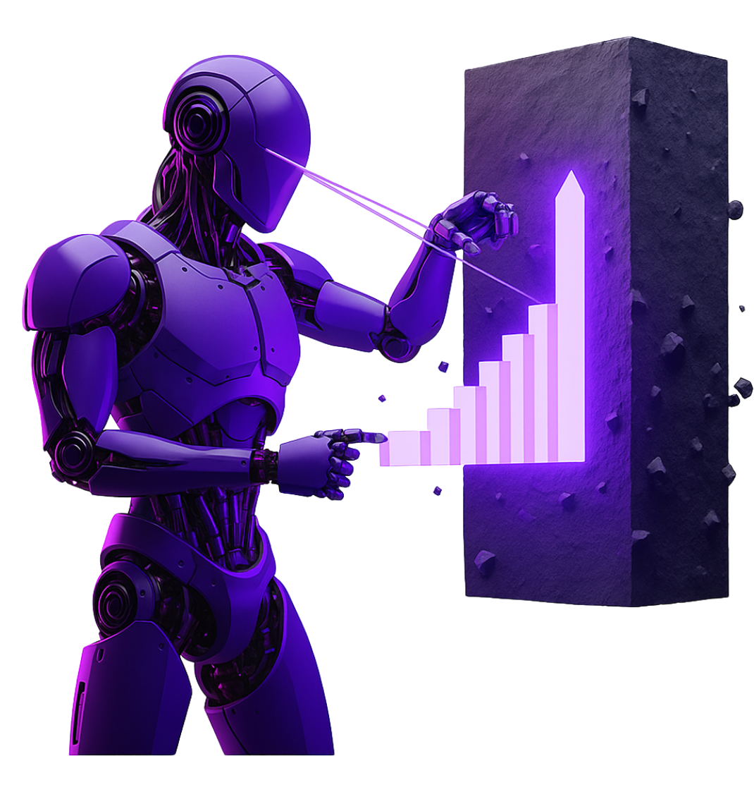 Robô futurista com tecnologia de IA